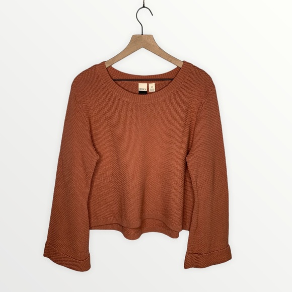 Roxy Sweaters - Roxy Cozy Knit Cuffed Bell Sleeve Crewneck Sweater
